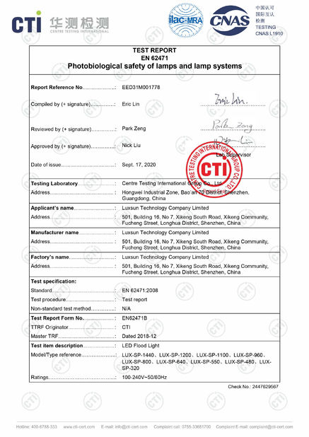 Chiny Luxsun lighting Co.,Ltd Certyfikaty